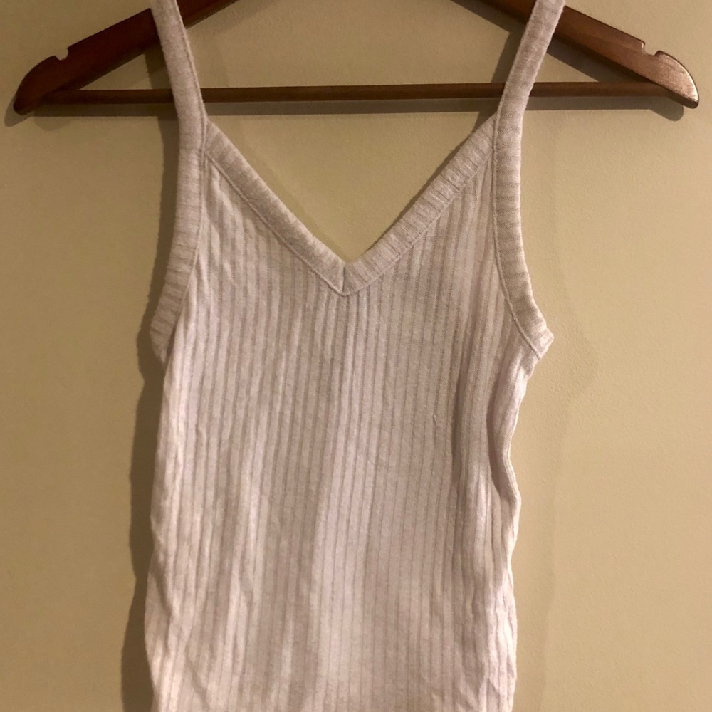 AEO Soft & Sexy RIB White Crop Tank Top